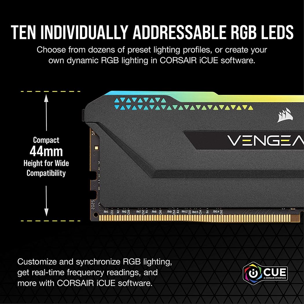 Corsair Vengeance RGB Pro 16GB (2 x 8GB) DDR4-3200 PC4-25600 CL16 Dual  Channel Desktop Memory Kit CMW16GX4M2C3200C16W - White - Micro Center