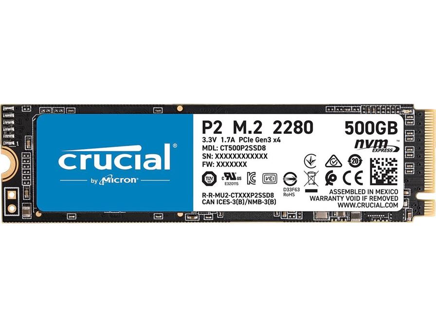 Crucial P2 500GB 3D NAND NVMe PCIe M.2 SSD