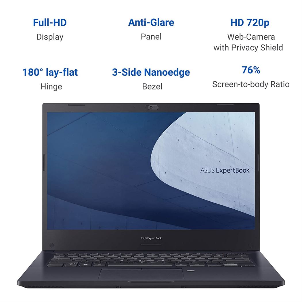 Asus ExpertBook P2 Notebook 14" Full HD, Core i5-10210U, 8GB RAM, 1TB HDD, 2GB NVidia MX110 Graphics, FreeDOS 90NX02P1-M14010 - Start Black | 90NX02P1-M14010