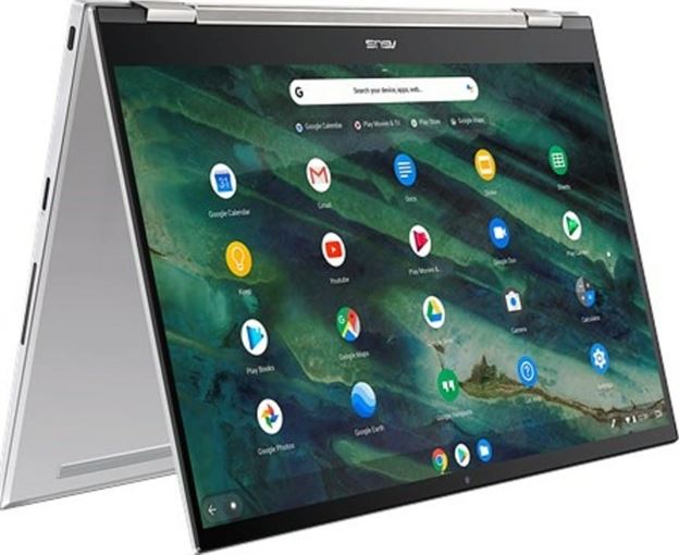 Asus Chromebook Flip C436F 2-In-1 Laptop, 14" Full HD Touchscreen 4-Way NanoEdge, Intel Core i5-10210U Processor, 8GB LPDDR3 RAM, 128GB Storage, Chrome OS, Transparent Silver | 90NX0PS2-M05400
