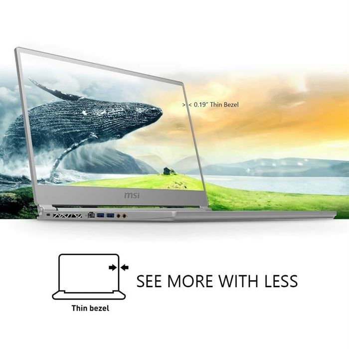 MSI P65 Creator Intel Core I7-9750H, 16GB RAM, 512GB NVMe SSD15.6" GTX 1660 TI, Windows 10, Silver | 9S7-16Q412-1220