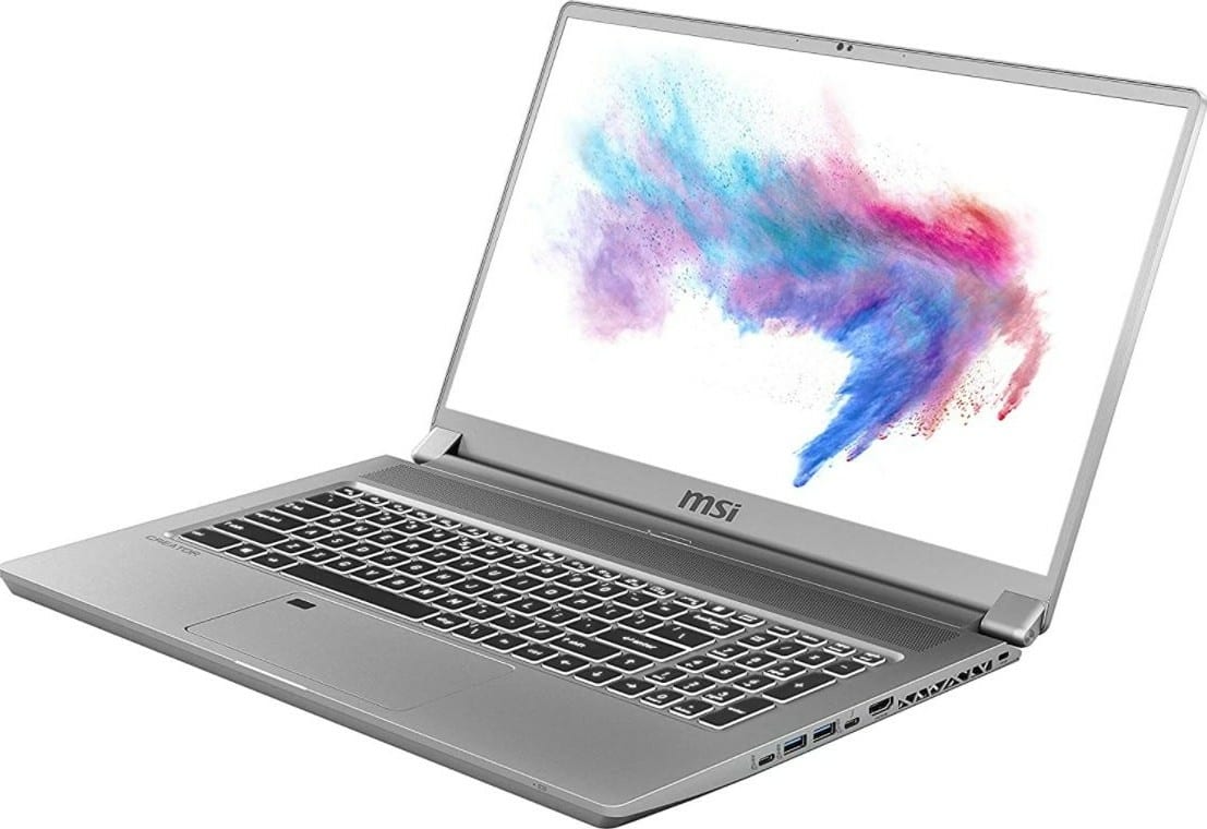 MSI Creator 17 A10SF Laptop - Intel Core i7 10875H+HM470, 32GB RAM, 1TB SSD, 8GB Nvidia GeForce RTX 2070 Max-Q Graphics Card, 17.3 Inch Display, Eng-Arb KB Window 10 - Silver | 9S7-17G312-029