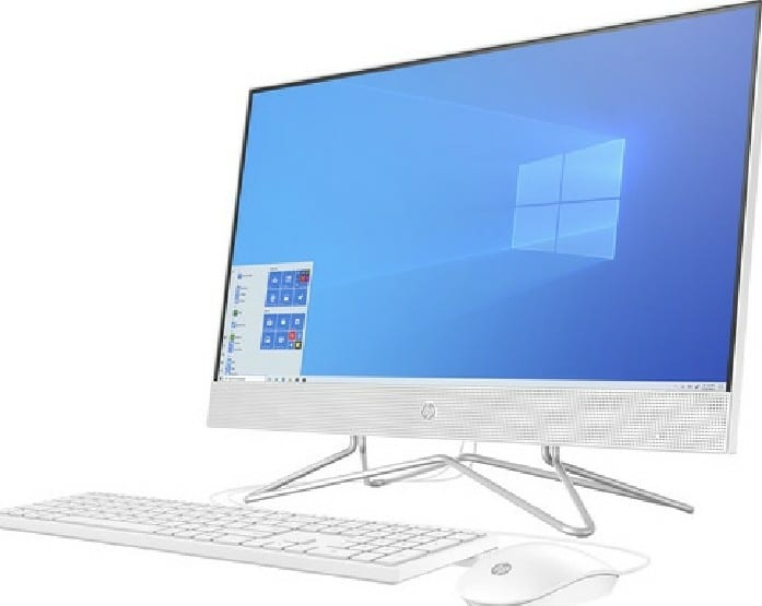 HP 24-DF0170 23.8" Multi-Touch All-in-One Desktop Computer, FHD 1920x1080, 10th Gen Intel Core i5-1035G1, 12GB RAM, 512GB SSD, DVD Burner, Intel UHD, Windows 10, Wired KB + Mouse, White | 9ED64AA#ABA