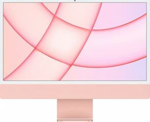 Apple iMac 2021 24'' 4.5K Retina Display PC, 4480x2520 Resolution, M1 8 Core CPU / 8 Core GPU, 8GB RAM, 256GB SSD, English, macOS, Gigabit Ethernet, True Tone Technology, Pink | MGPM3LL/A