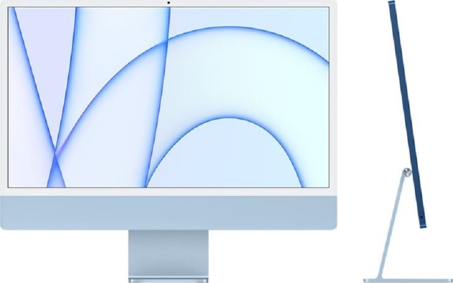 Apple iMac with 4.5K 24'' LED Retina All in One PC, M1 8-core, 8GB RAM, 512GB SSD, macOS, Gigabit Ethernet, English Keyboard, Blue | MGPL3B/A