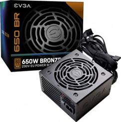 EVGA 650 BR 650W Non-Modular Black Desktop Power Supply, 80 Plus Bronze, 200- 240 VAC, 4A, 50- 60 Hz, 135mm Fan Fluid Dynamic Bearing, ATX | 100-BR-0650-K3