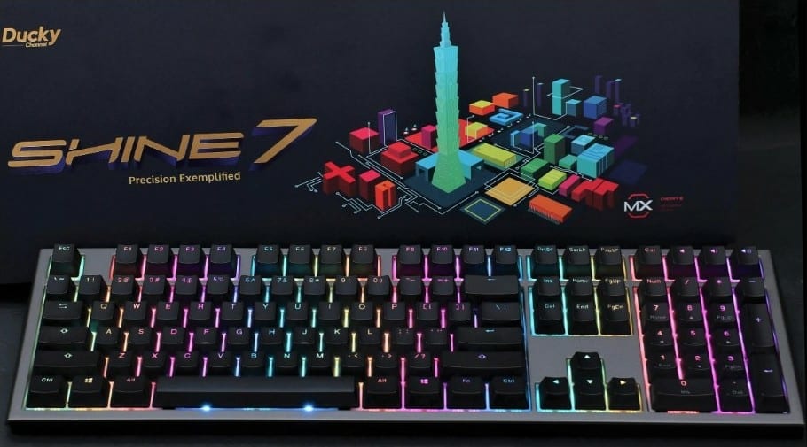 Ducky Shine 7, Cherry Speed Silver RGB Switch, Zinc alloy Top case, PBT Double-shot seamless Keycap,Type-C USB - Gunmetal | DKSH1808ST-PUSPDAHT1