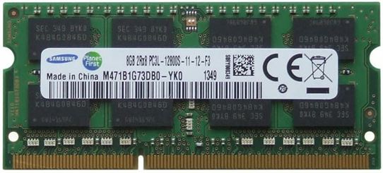 Samsung original 8GB (1 x 8GB) 204-pin SODIMM, DDR3 PC3L-12800, 1600MHz RAM Memory Module For Laptops | M471B1G73QH0YK0