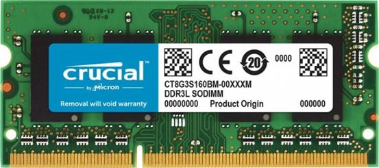 Crucial CT8G3S160BM.M16FP 8GB DDR3L Laptop Memory, 1600 SODIMM FOR MAC | CT8G3S160BM.M16FP