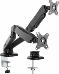 Skill Tech LCD stand, Dual-screen, two-screen desktop universal rotary lift bracket Dual Monitor, Full Motion Monitor Stand Desk Mount Supports 2 Screens | SH-130-C024