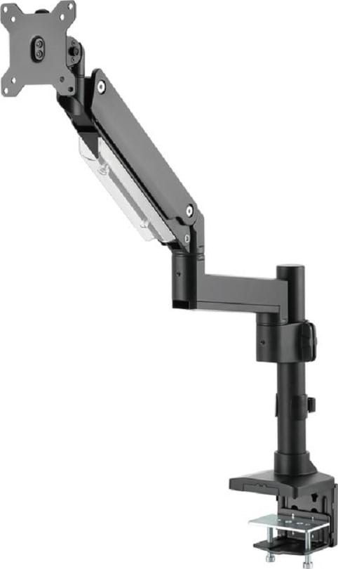 GAMEON GO-2083 Pole Mounted Aluminum Single Monitor Arm, Heavy-Duty Gas Spring, For Gaming And Office Use, 17" - 35", Each Arm Up To 15 Kg, Black | 780433&nbsp;