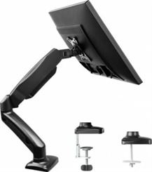 Skill Tech Monitor Desk Mount Holds 20 lbs Ultra wide Screen, Height Adjustable Full Motion Articulating Gas Spring Arm for 13"-32" VESA Monitor Stand, Premium Aluminum | SH100-C012