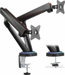 Twisted Minds Dual Monitors Spring Assisted Pro Gaming Arm, High Level Mechanical Spring, With USB, 2 Multimedia Ports, Fit Screen Size 17"-32", Black | TM-39-C012U