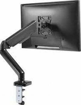 Navodesk Control Monitor Arms, Premium Quality Ergonomic Monitor Desk Mount With Gas Spring Tech & USB Hub (Single Model C Pro) - Pure Black | CTRL-C-PRO-BK