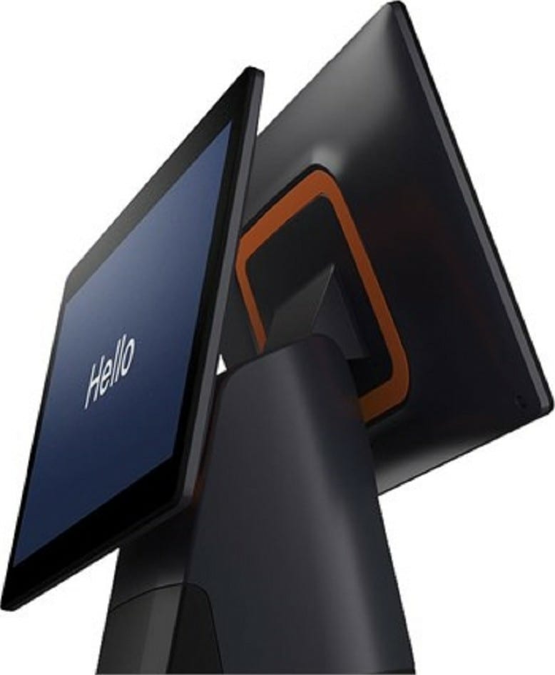 Sunmi T2 L1522 15.6" FHD EPOS Touch Terminal with Built-In Printer, 10.1" HD Consumer Display, Qualcomm Snapdragon Octa-core CPU, 2GB RAM, 16GB ROM, Bluetooth, Wi-Fi , Black | L1522