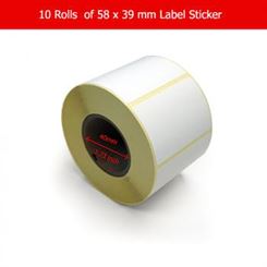 OSCAR Sticker Label 58x39 mm For Barcode Label Printer Scale, Direct Thermal & Thermal Transfer, 800 Labels per Roll, 40 mm Core, 5 Rolls | MLBOTH26164NW05