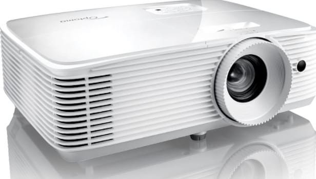 Optoma HD29HE DLP Full HD Projector, 3600 Lumens, 1920x1080 Resolution, 1.47-1.62 Throw Ratio, 4K UHD/HDR Compatible, Full 3D, 2 HDMI Inputs, Built In 5W Speaker, White | HD29HE
