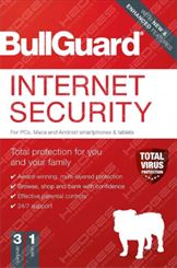 BullGuard Anti-Virus Internet Security 2022, Retail Edition, 1 License Supports 3 Multi Devices, 1 Year, Red |