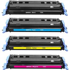HP 124A Four Pack Black & Colors Ink Toner Cartridge Set - Black/Yellow/Cyan/Magenta