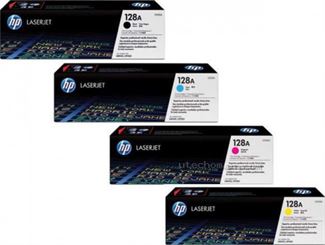 HP 128A Four Pack Black & Colors Ink Toner Cartridge Set - Black/Yellow/Cyan/Magenta