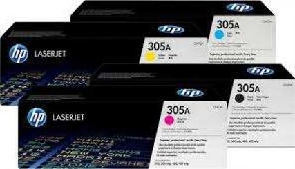 HP 305A Four Pack Black & Colors Ink Toner Cartridge Set - Black/Yellow/Cyan/Magenta
