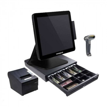 EasyPos Pos Machine Bundle Touch POS + Printer + Cash Drawer + MSR + VFD + Barcode Scanner