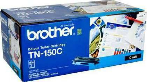 Brother TN-150C Toner Cartridge, Page Yield of 2500 Pages, Compatible With HL-4040CN / HL-4050CDN  / MFC-9450CDN / MFC-9840CDW, Cyan | TN-150C