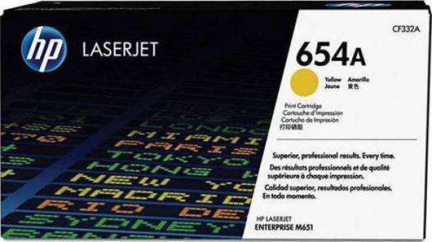 HP 654A Toner Yellow LaserJet Toner Cartridge | CF332A