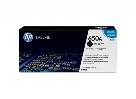 HP 650A Color LaserJet CE270A Black Print Cartridge
