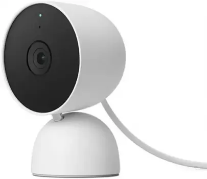 Google Nest Cam, 1080p Indoor Wired Camera, 1920 X 1080 Resolution, Built-in Intelligence, Night Vision, Snow | GA01998-US
