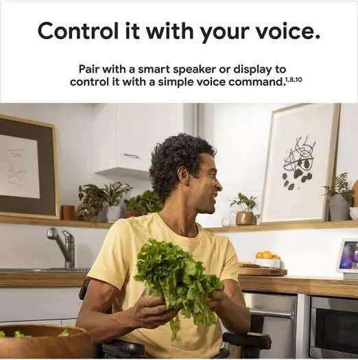 Google Nest Cam, 1080p Indoor Wired Camera, 1920 X 1080 Resolution, Built-in Intelligence, Night Vision, Snow | GA01998-US