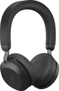 Jabra Evolve2 75 MS Stereo USB-A Headset, Up to 100 Feet Wireless Range, 40mm Drivers, Bluetooth, Link 380a MS Stereo, With Charging Stand, Black | 27599-999-989