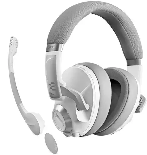 Epos H3PRO Hybrid Wireless Closed Acoustic Gaming Headset, with Bluetooth & ANC, Cutting-edge Wireless Performance, Detachable Boom Arm, Smart Button Audio Mixing, White | H3 PRO Hybrid - White