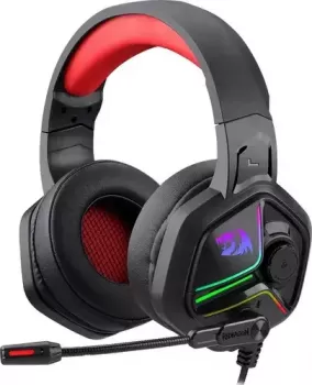 Redragon H230 Ajax RGB Over Ear Wired Gaming Headset, Dynamic RGB Backlight, Stereo Surround-Sound, 53mm Drivers, 24Ω±15% Impedance, Omni Directional, Black | H230