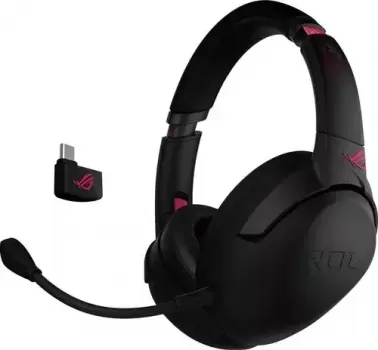 ASUS ROG Strix Go 2.4 Electro Punk - AI noise-cancelling mic, Hi-Res Audio, 2.4GHz, USB-C, Compatible with PC, Mac, Nintendo Switch, Smart Devices and PS4, Wireless Gaming Headset | 90YH02P1-B3UA00