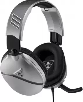Turtle Beach Recon 70 Gaming Headset, Convenient Flip-To-Mute Mic, 40Mm Speakers, Noise-Isolating Ear Cushions,  On-Ear Volume Control, For PS4/Xbox/Nintendo, Silver | TBS-2655-02